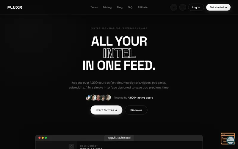 Screenshot of FLUXR