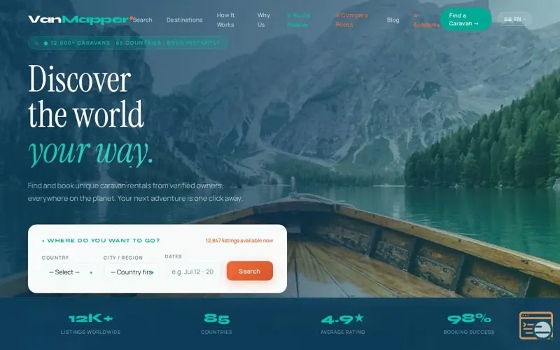 Screenshot of VanMapper, a launch using AvantLink