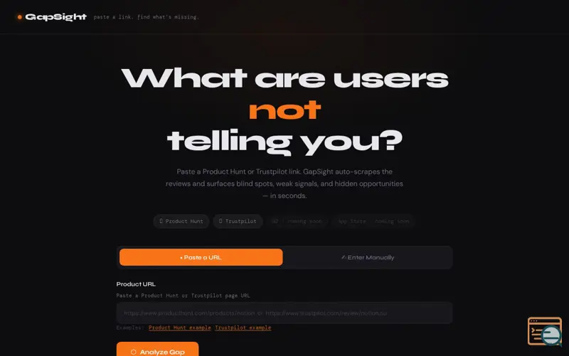 Screenshot of GapSight: What Reviews Don’t Say