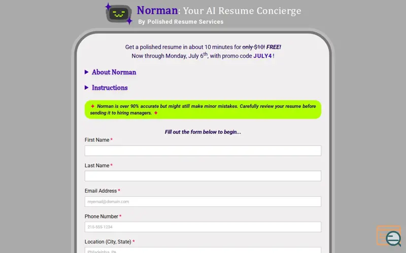 Screenshot of Norman