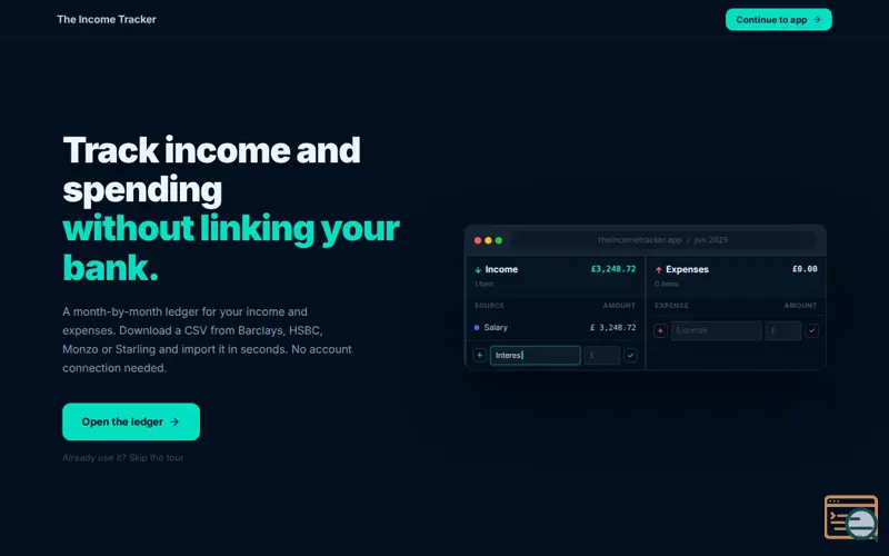 Screenshot of The Income Tracker