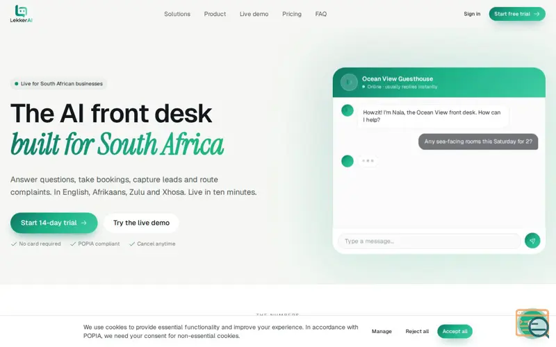 Screenshot of LekkerAI, a launch using Paystack