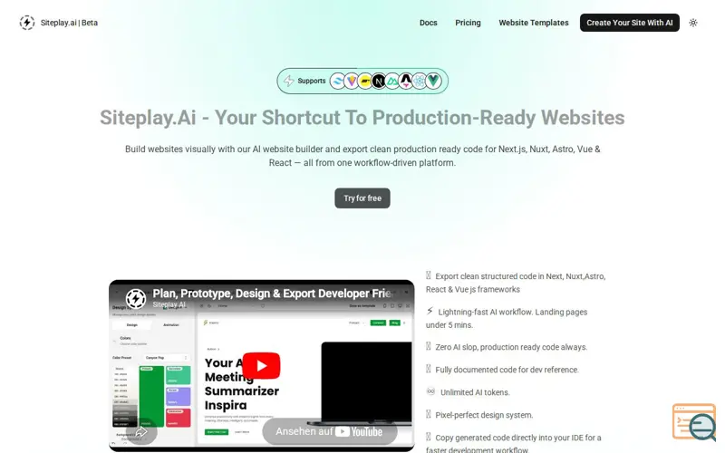 Screenshot of Siteplay.ai