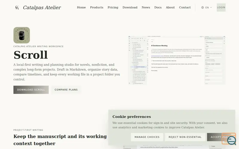 Screenshot of Catalpas Atelier Scroll
