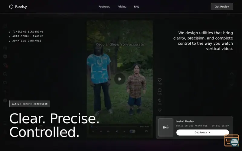 Screenshot of Reelsy