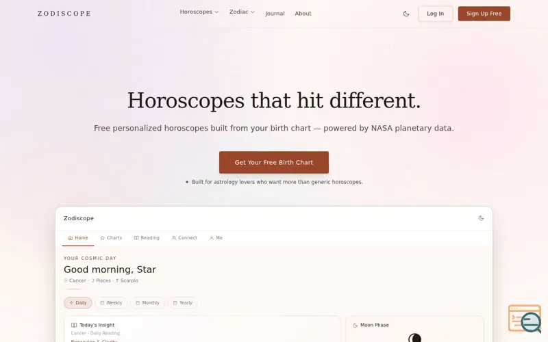 Screenshot of Zodiscope