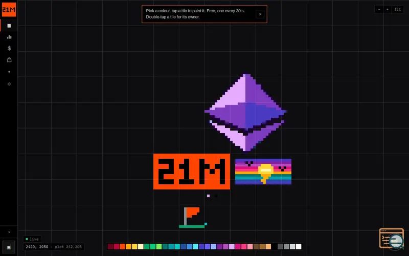 Screenshot of 21 Million Pixels