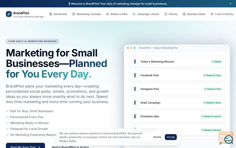 Screenshot of BrandPilot