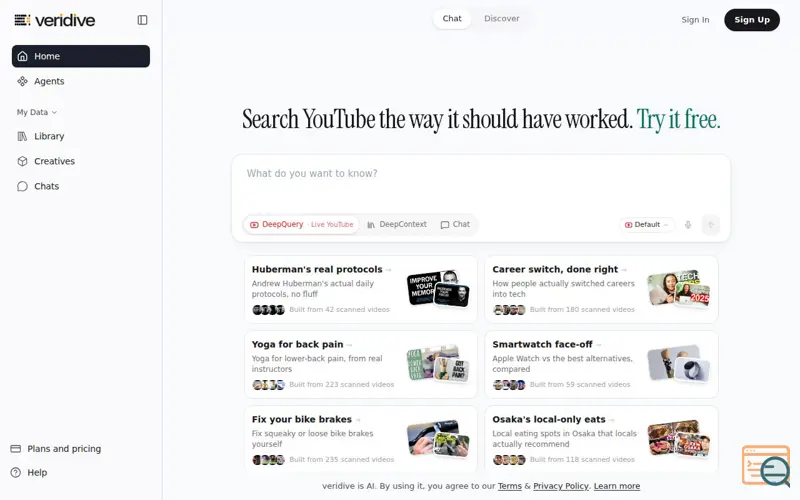 Screenshot of veridive