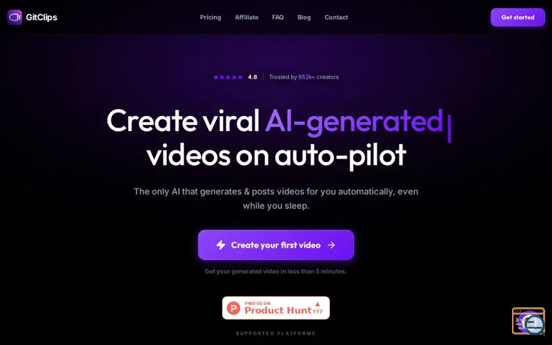 Screenshot of GitClips 
