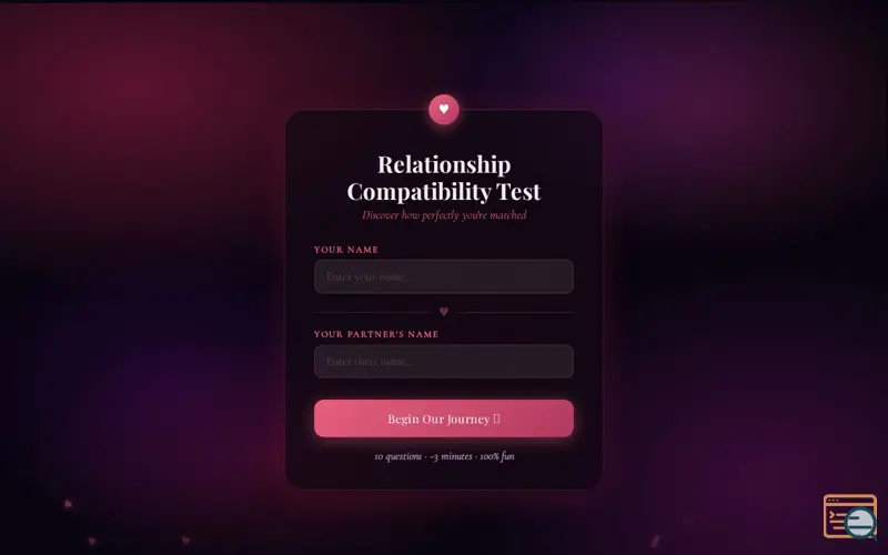 Screenshot of Relationship Compatibility Test