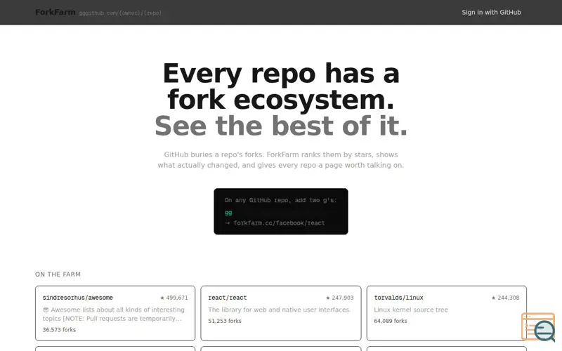 Screenshot of ForkFarm
