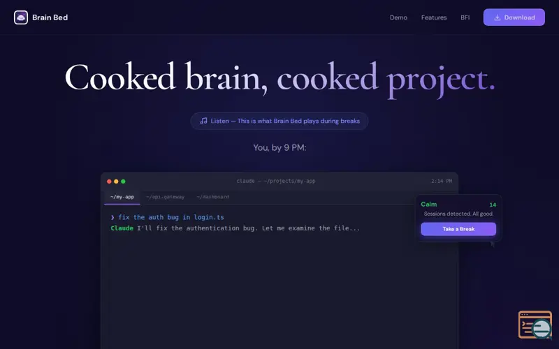 Screenshot of Brain Bed