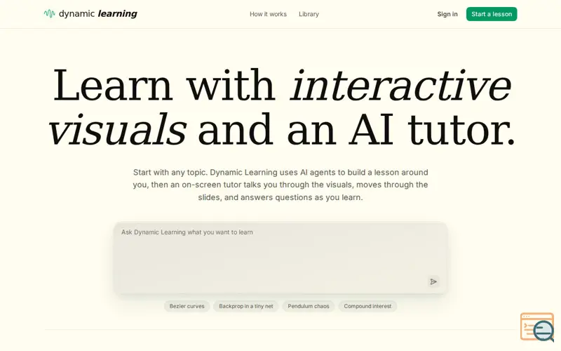 Screenshot of DynamicLearning