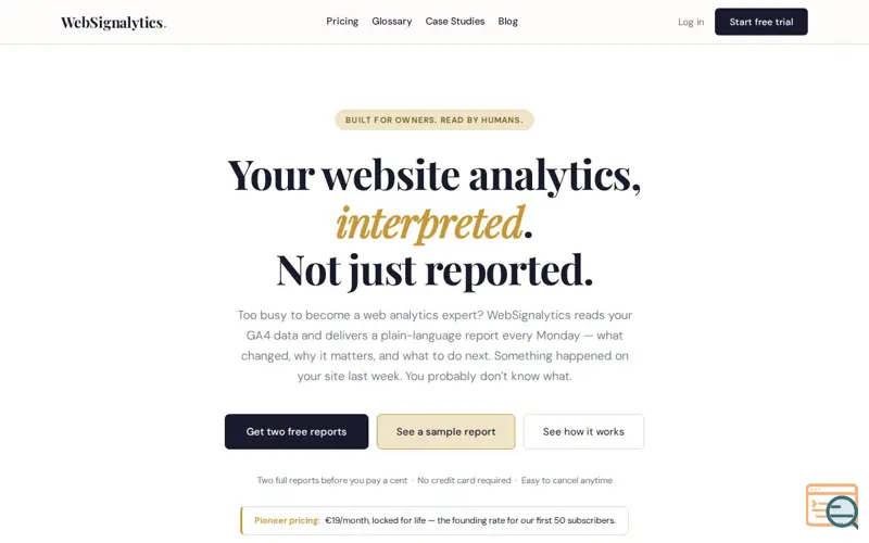 Screenshot of Websignalytics