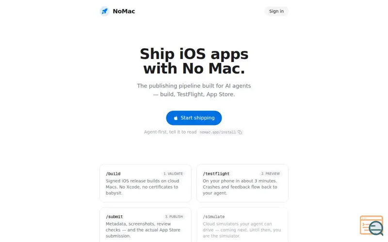 Screenshot of NoMac
