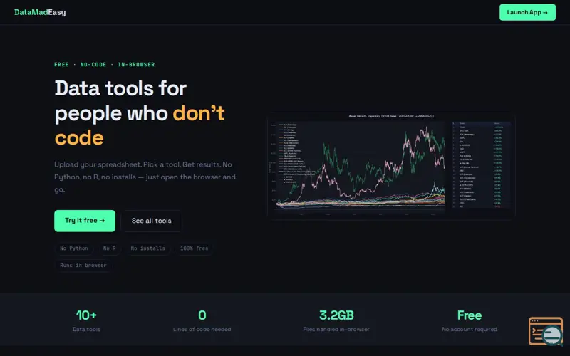 Screenshot of DataMadEasy