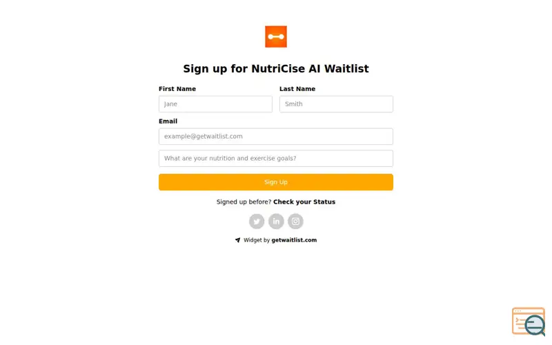 Screenshot of NutriCise AI