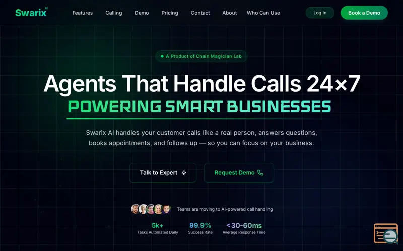 Screenshot of Swarix Ai