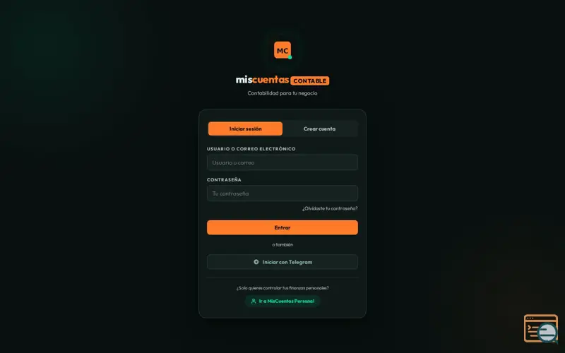 Screenshot of MisCuentas Contable