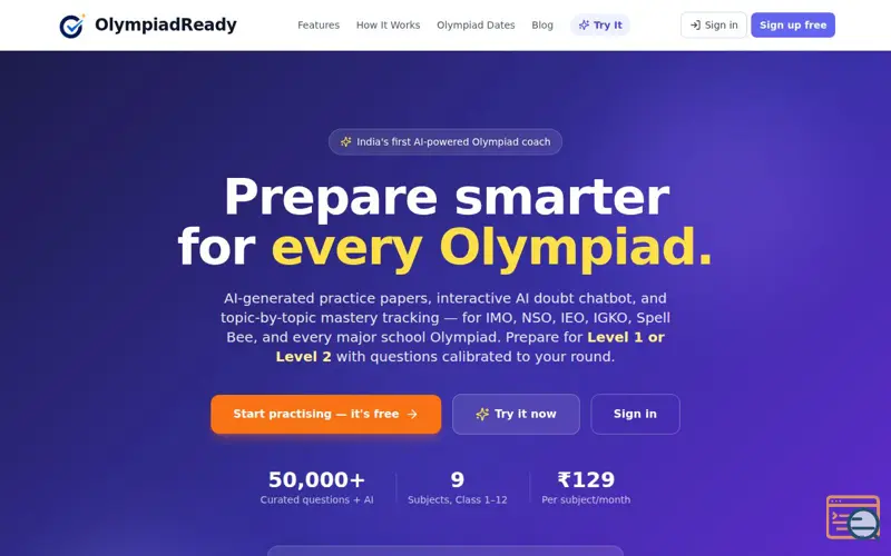 Screenshot of OlympiadReady