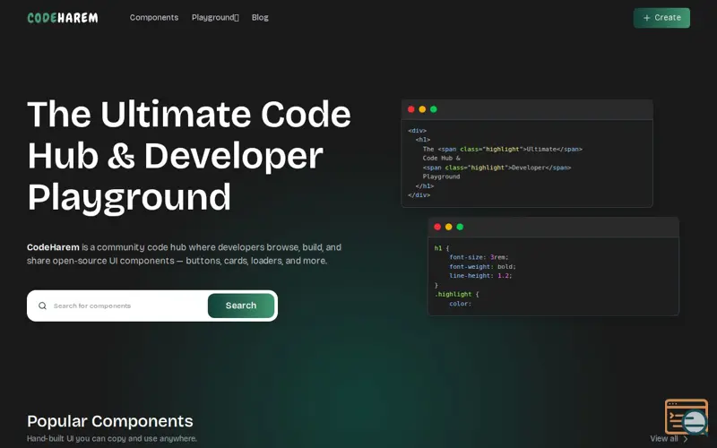 Screenshot of CodeHarem