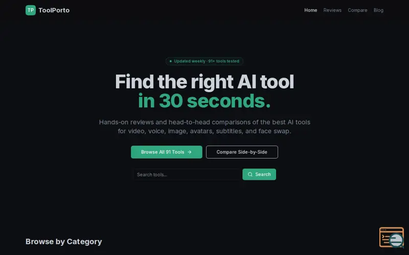 Screenshot of ToolPorto — Honest AI Tool Reviews
