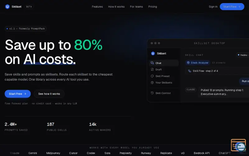 Screenshot of Skillset
