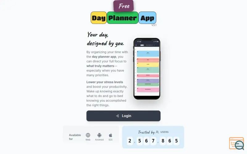 Screenshot of Day Planner App