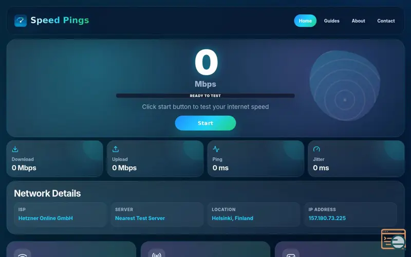Screenshot of Speed Pings
