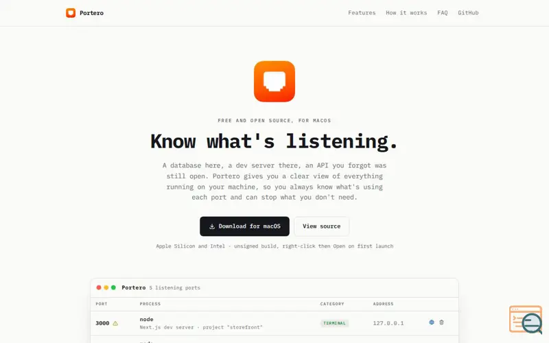 Screenshot of Portero