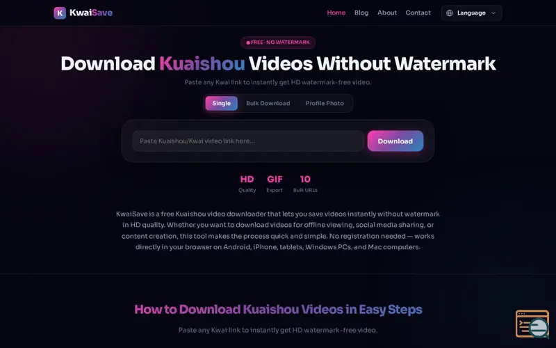 Screenshot of KwaiSave