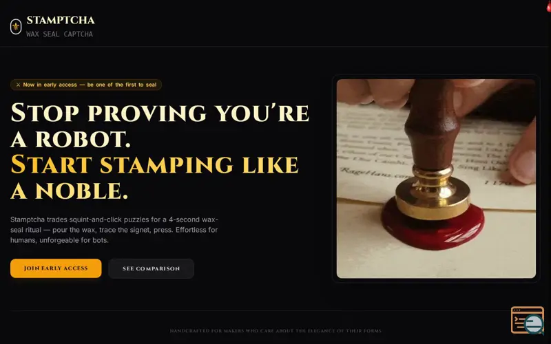 Screenshot of Stamptcha