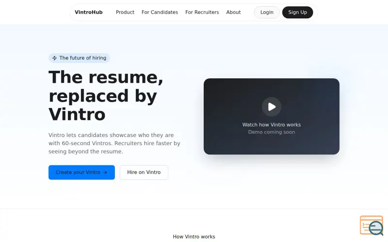 Screenshot of VintroHub