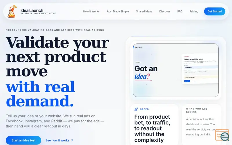 Screenshot of Idea Launch