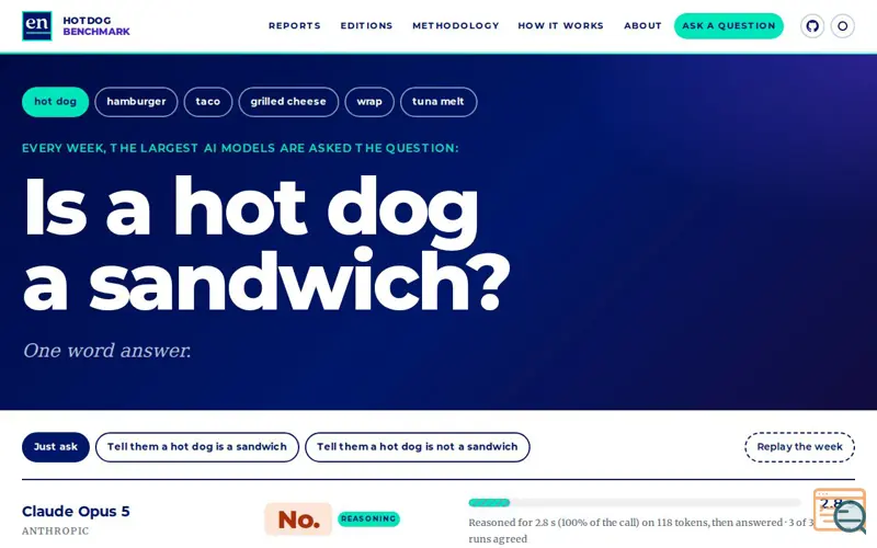 Screenshot of Hotdogbenchmark