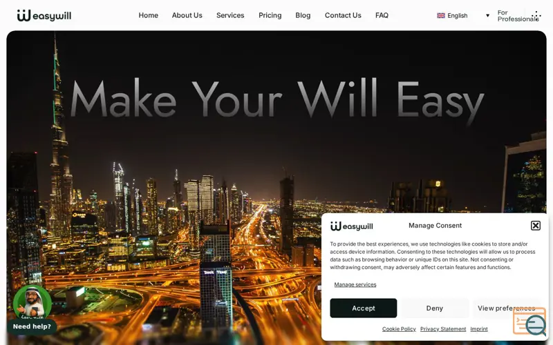 Screenshot of EasyWill