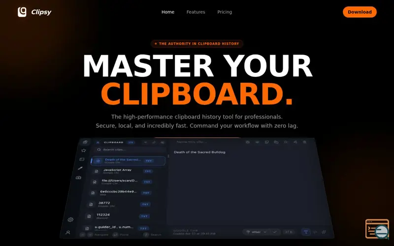 Screenshot of Clipsy Clipboard