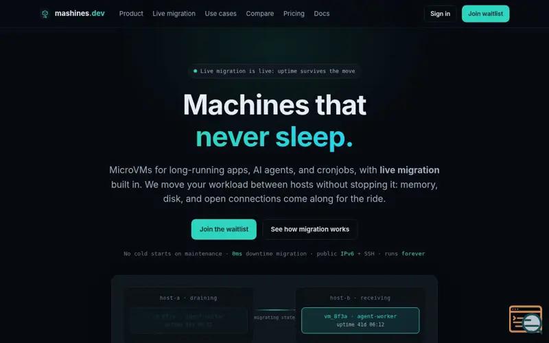 Screenshot of Mashines.dev