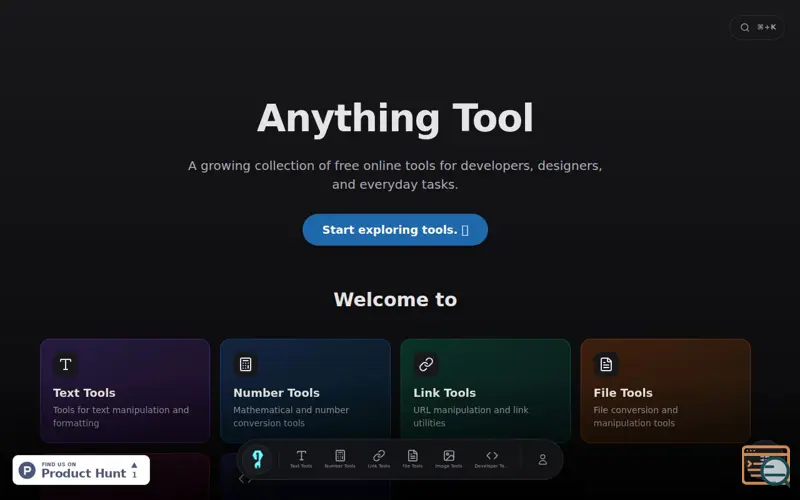 Screenshot of Anything Tool