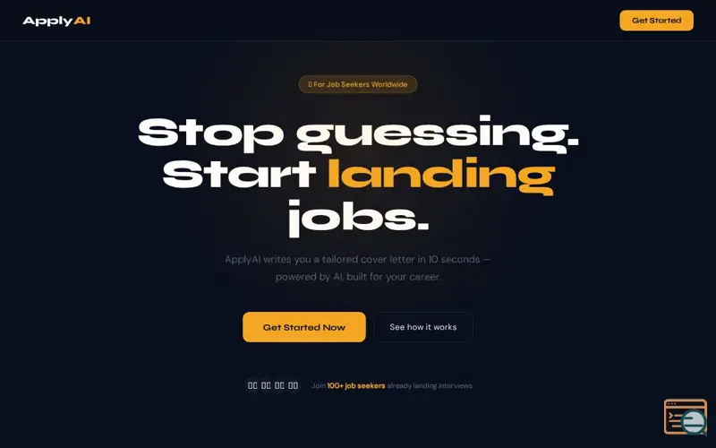 Screenshot of ApplyAI