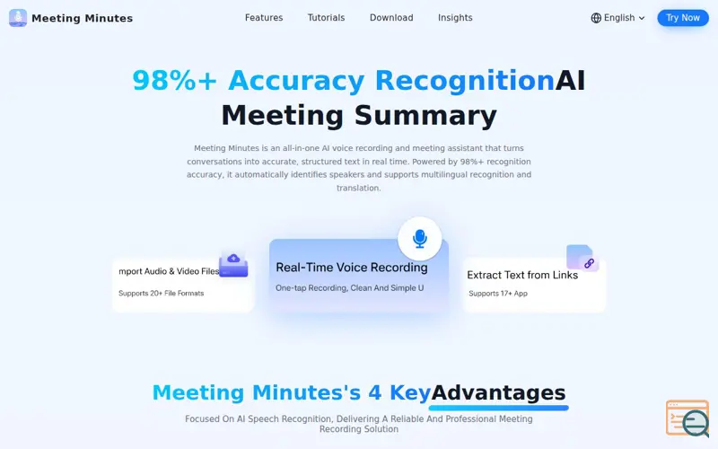 Screenshot of Meeting Minutes, a launch using Volcengine CLB