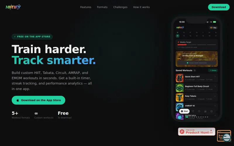 Screenshot of Hiitify