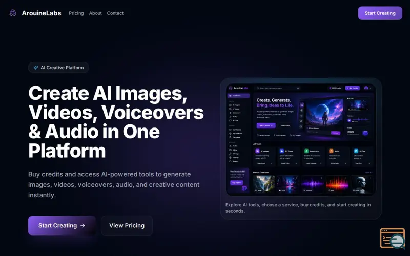 Screenshot of ArouineLabs, a launch using Motion