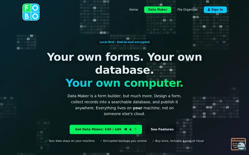 Screenshot of Data Maker