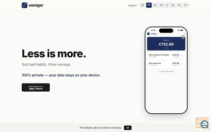 Screenshot of  Habit tracker that pays you