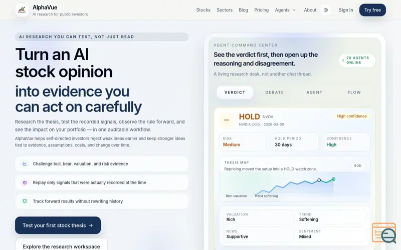 Screenshot of AlphaVue
