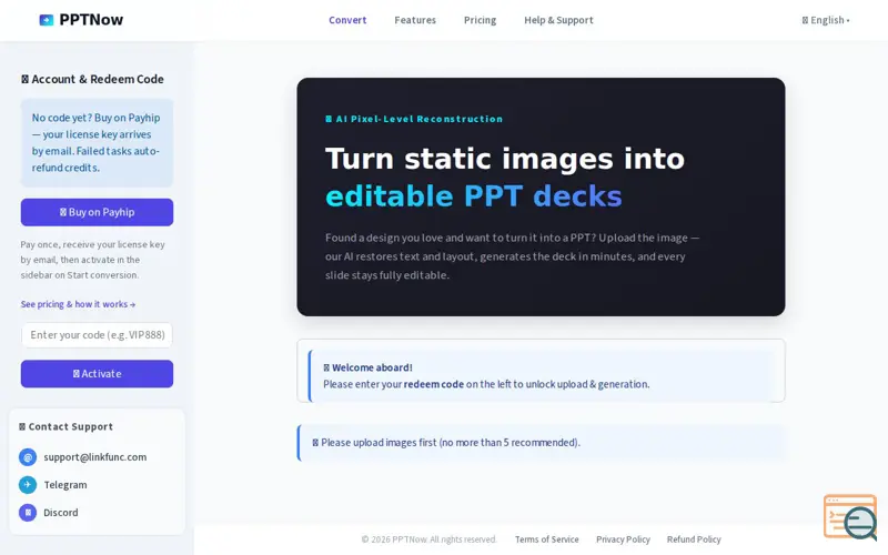 Screenshot of PPTNow, a launch using Streamlit