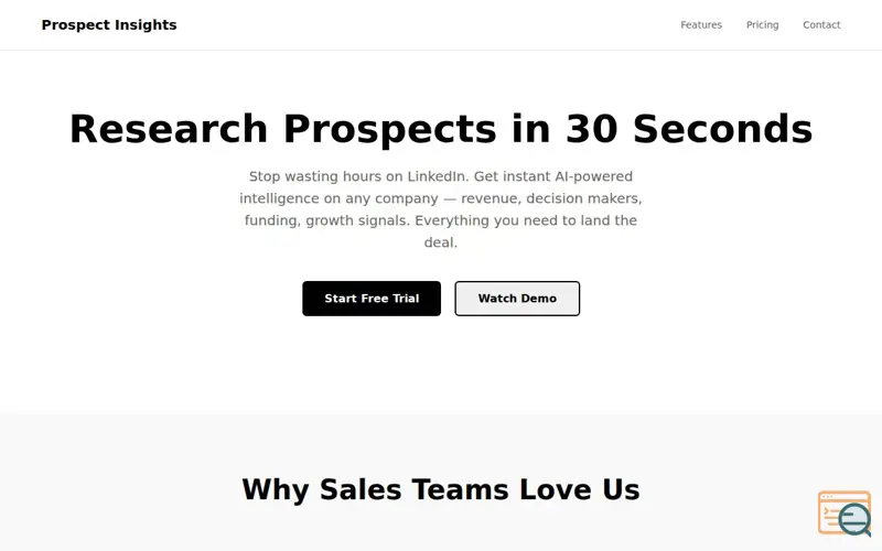 Screenshot of Prospect Insights