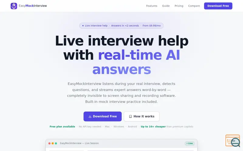 Screenshot of EasyInterview